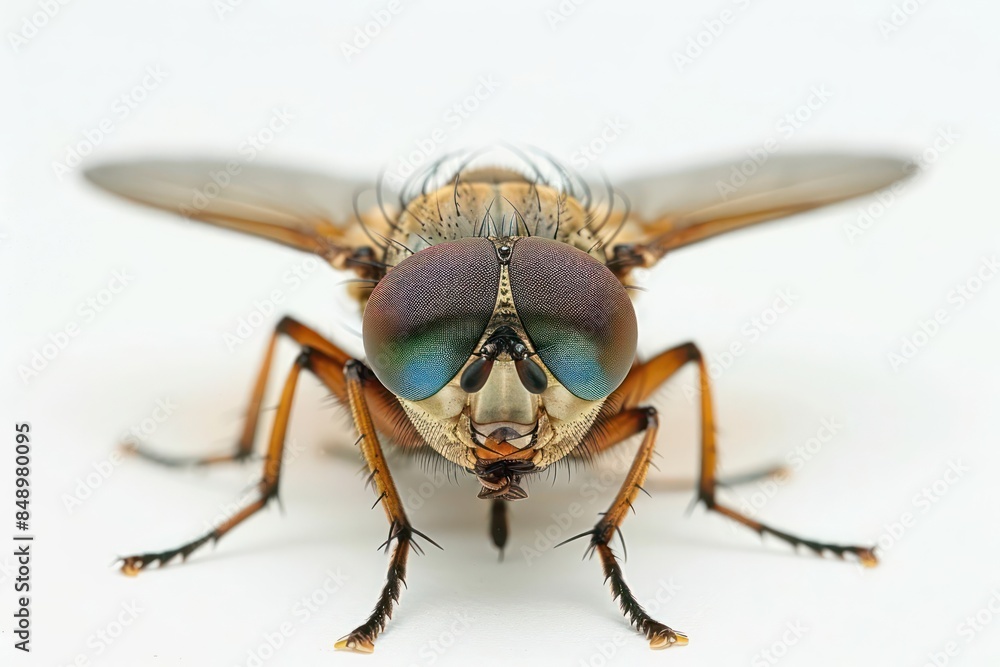 A horsefly with large eyes and stout body isolated on a white background A horsefly with large eyes and stout body isolated on a white background