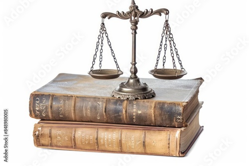 A historical book on legal precedents isolated on a white background