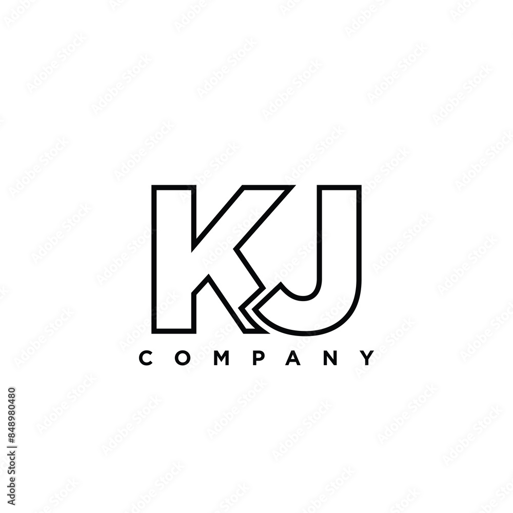 Letter K and J, KJ logo design template. Minimal monogram initial based logotype. Letter K and J, KJ logo design template. Minimal monogram initial based logotype.