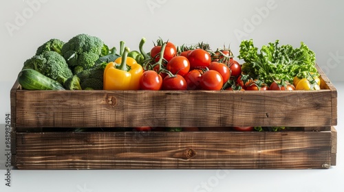 Fresh Vegetables in Wooden Crate