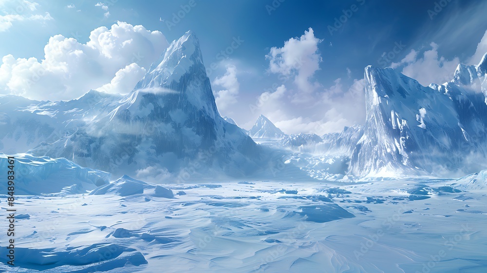 custom made wallpaper toronto digitalEndless Ice: Panoramic Stitching of Expansive Frozen Tundra and Towering Icebergs