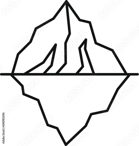 Minimalist icon of an iceberg, symbolizing hidden danger or the unseen part of a situation