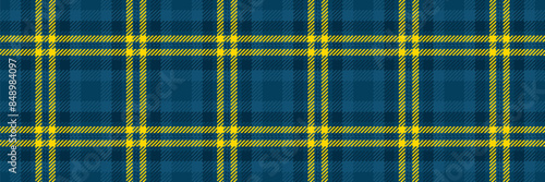 Fiber background fabric seamless, striped check tartan textile. Illustration plaid texture vector pattern in cyan and atlantic colors.