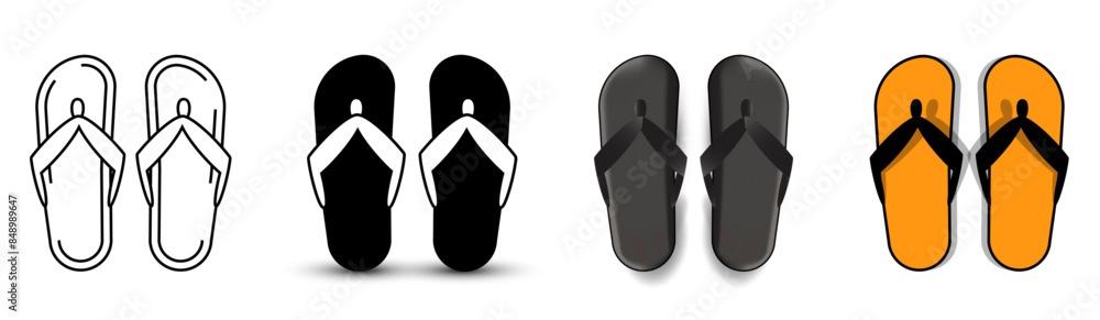 slippers outline and filled icon, minimalistic flat design. 3d slippers. web,ui, mobile logo and identity. slippers outline and filled icon, minimalistic flat design. 3d slippers. web,ui, mobile logo and identity.
