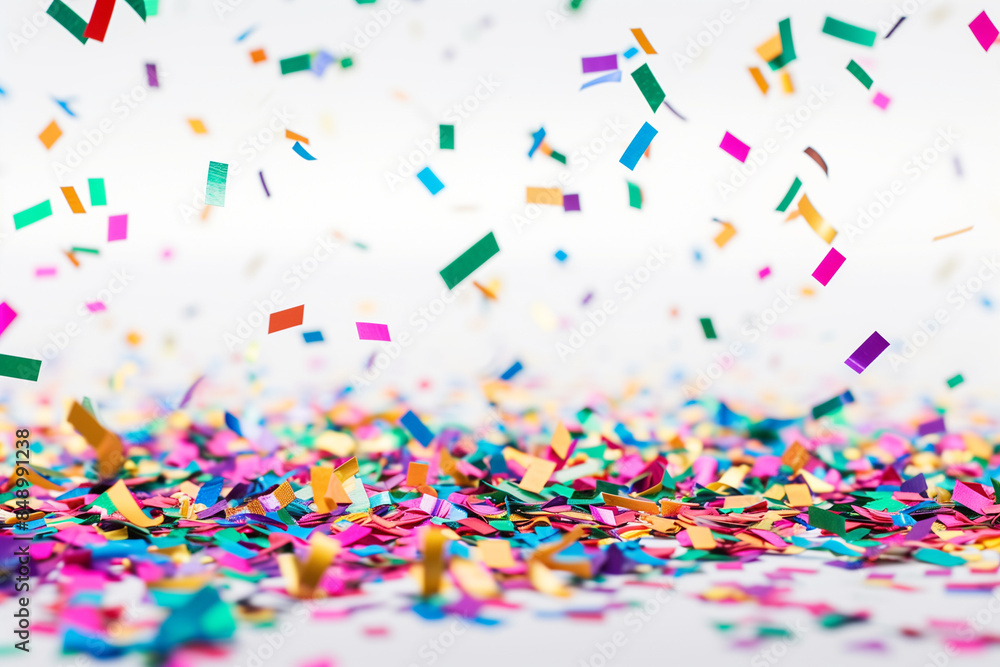 Colorful Confetti in front of White Background
Colorful Confetti in front of White Background
