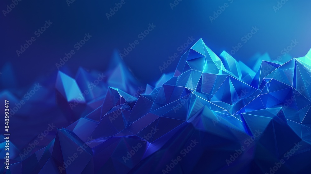 Abstract blue polygonal landscape in a digital art style Abstract blue polygonal landscape in a digital art style