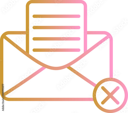 Rejection Of A Letter Vector Icon