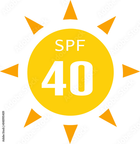 SPF 40 icon, sun, shield icon