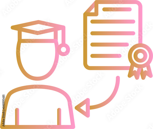 Receiving Diploma Vector Icon