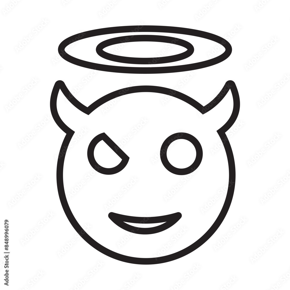 Evil and Devil icon, silhouette, vector with stroke line. Devil Emoji, Evil emoji vector Icon, alien, silhouette. Zombie, Halloween head. Vector illustration. Evil and Devil icon, silhouette, vector with stroke line. Devil Emoji, Evil emoji vector Icon, alien, silhouette. Zombie, Halloween head. Vector illustration.