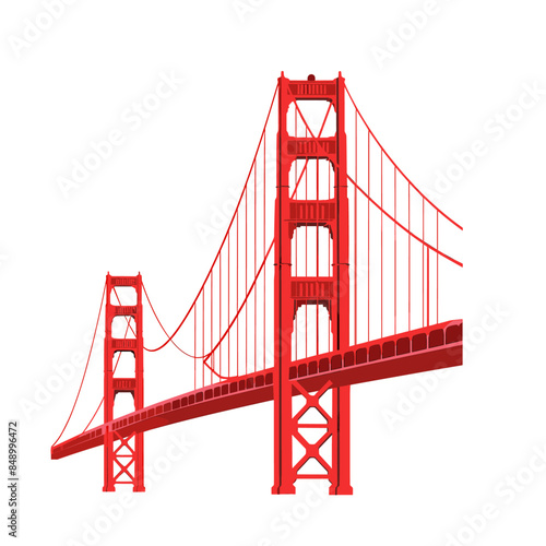 vector logo of the golden gate bridge, red color