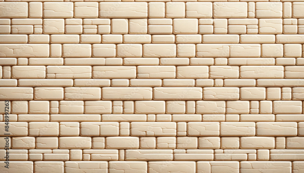 Obraz premium Seamless Horizontal Sand-Colored Brick Wall Texture