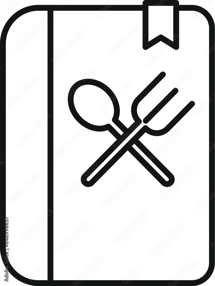 This icon of a cookbook is perfect for representing a restaurant menu or recipe book This icon of a cookbook is perfect for representing a restaurant menu or recipe book