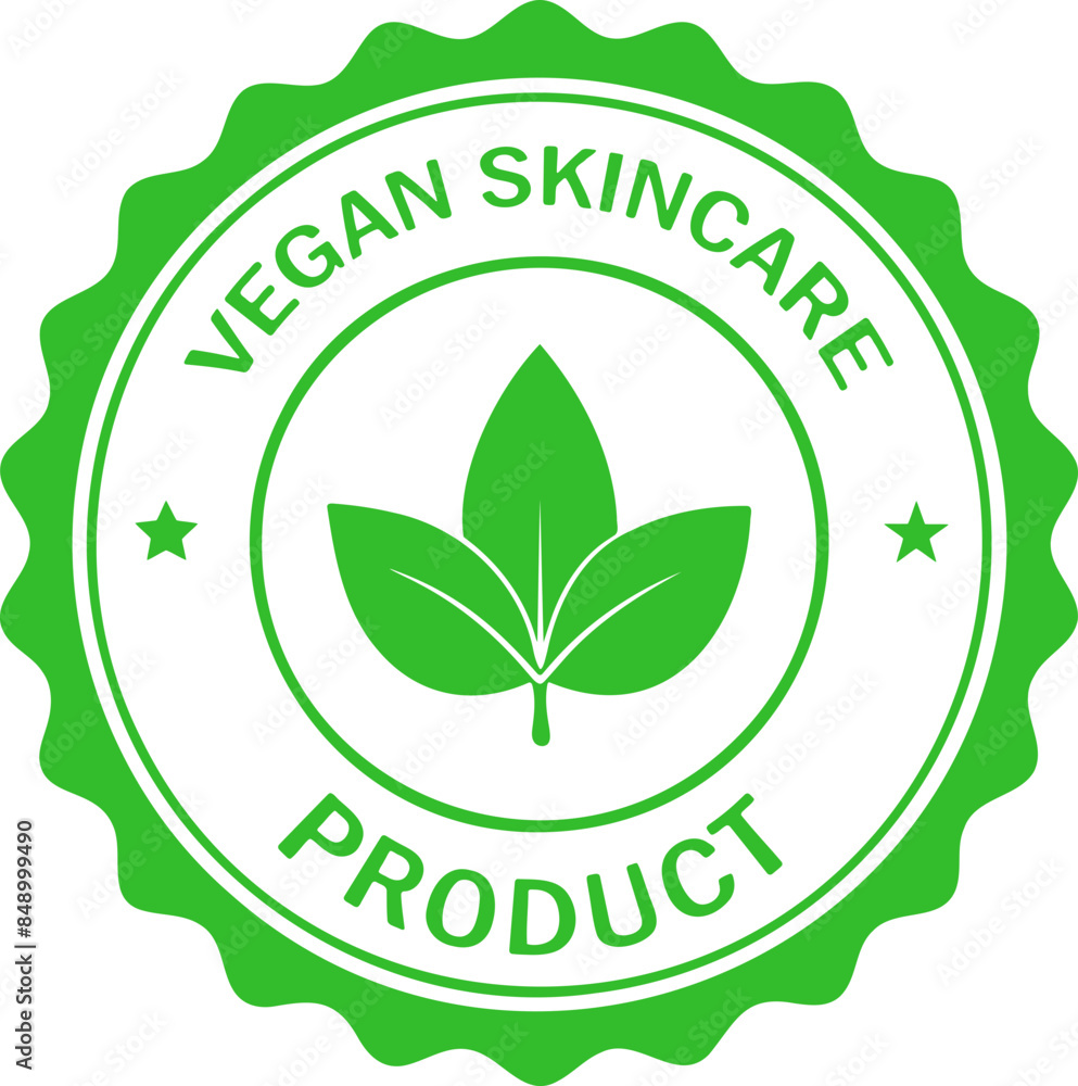 Vegan skincare stamp badge Vegan skincare stamp badge