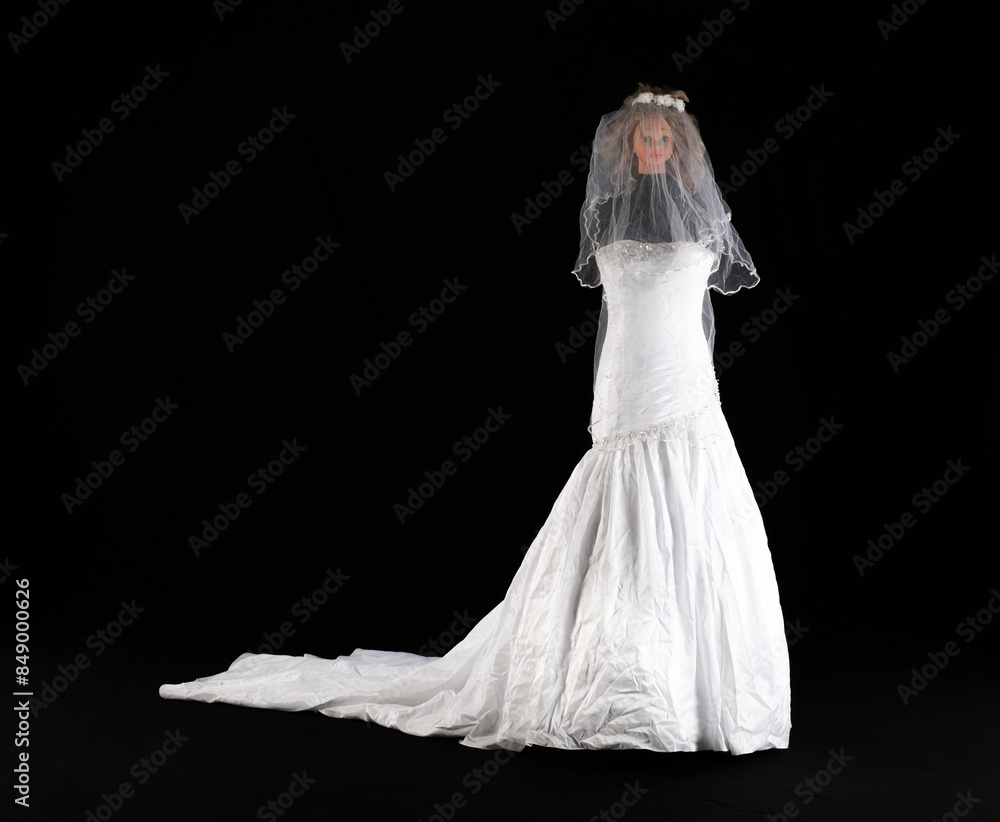 white wedding dress on a black background white wedding dress on a black background