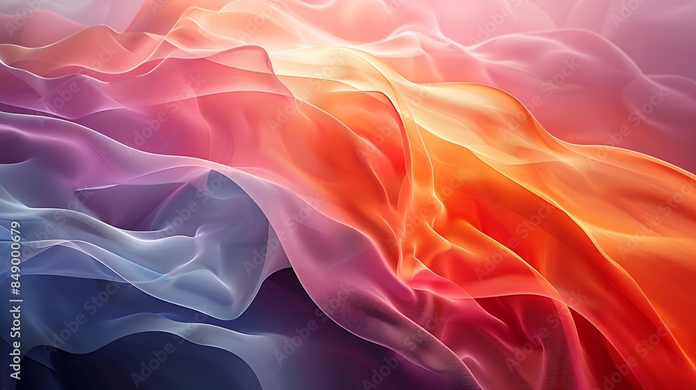 Obraz premium An abstract background with layered ellipses creating a sense of motion, soft pastel colors, hd quality, digital rendering, high contrast, geometric design, modern aesthetic, artistic abstraction.