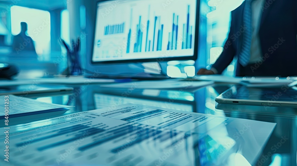 A financial advisor consulting with a client about money management strategies and investment portfolios A financial advisor consulting with a client about money management strategies and investment portfolios