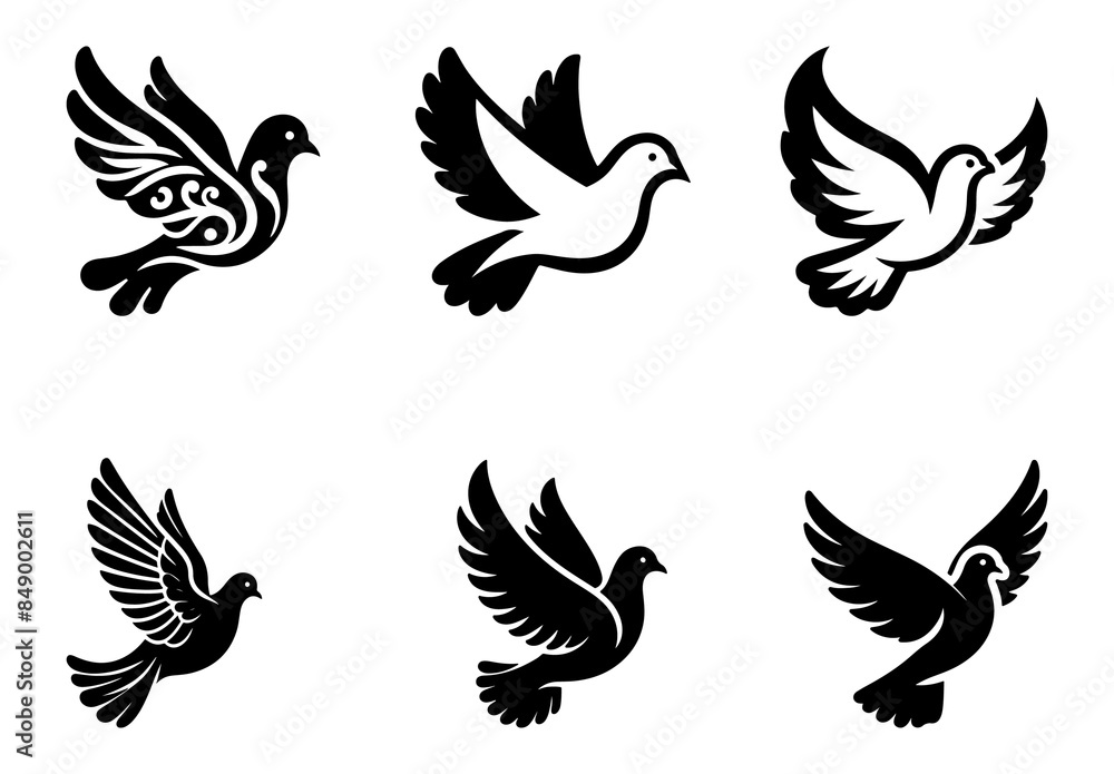 dove logo vector icon illustration, logo template dove logo vector icon illustration, logo template