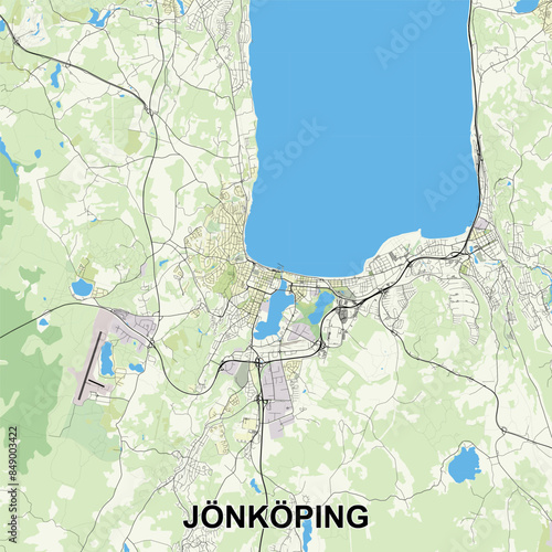 Jönköping, Sweden map poster art photo