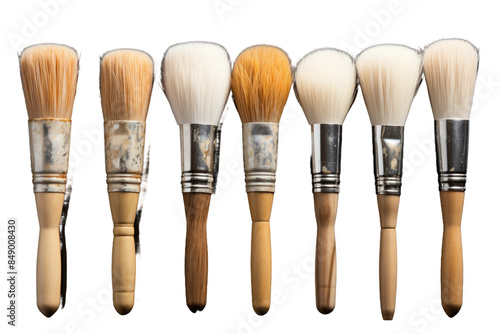 The Dance of Brushes on a Clear PNG or White Background.