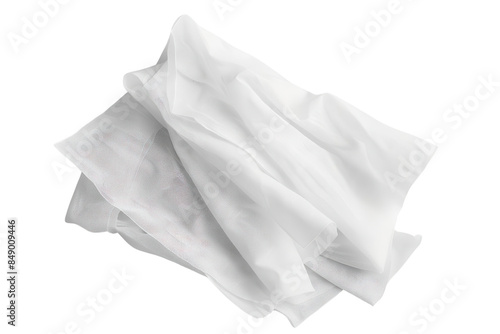 Wallpaper Mural A crumpled white cloth isolated on a white background, ideal for design, texture, and fabric-related projects in photography and print. Torontodigital.ca