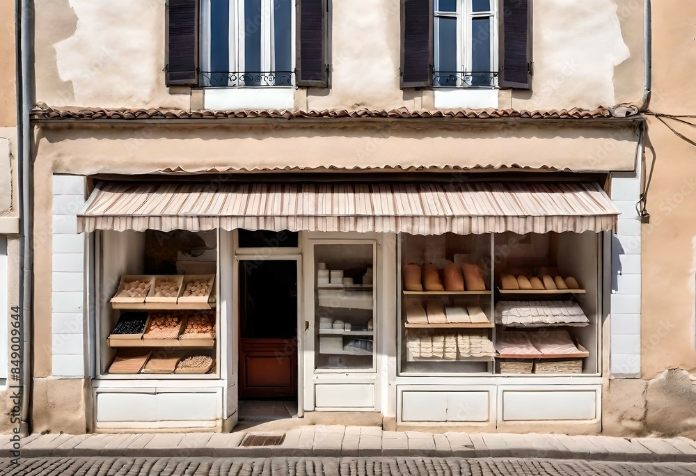 Naklejka premium old typical french village boutique storefront 