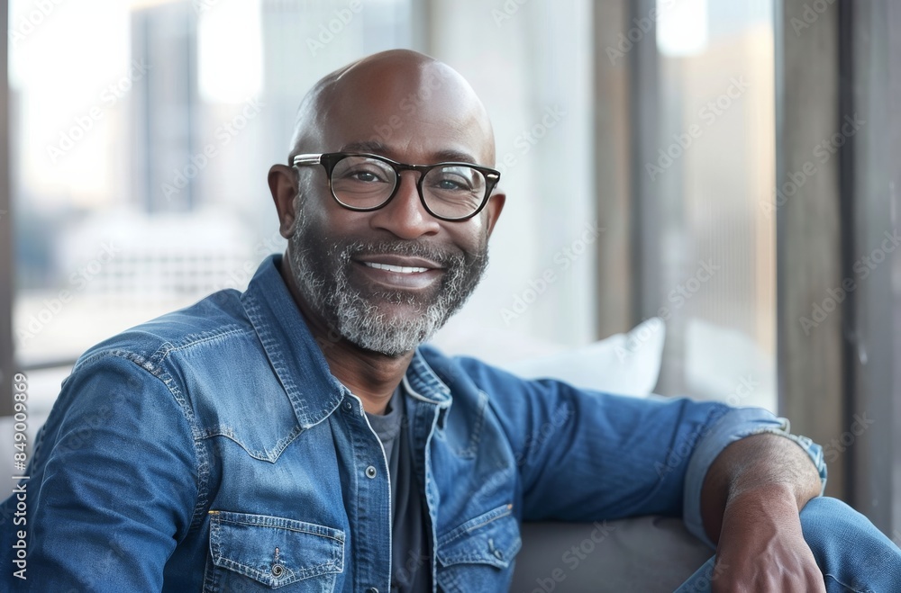 Fototapeta premium Portrait of smiling middle-aged man