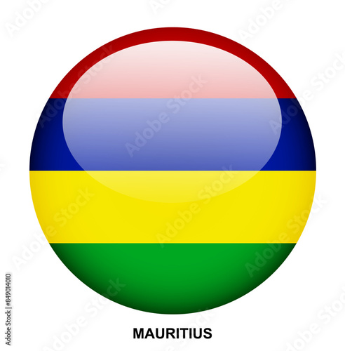 Free Download MAURITIUS flag button on white background - GFXLoad