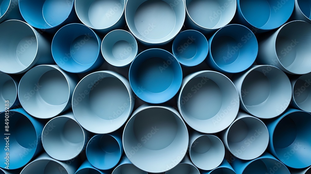 Ellipses in a minimalist grid arrangement, shades of blue and white, hd quality, digital rendering, high contrast, geometric precision, modern design, artistic composition, clean and orderly.