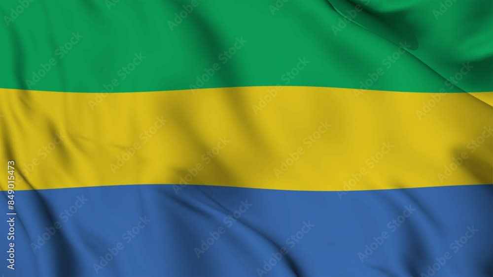 Gabon Flag animation seamless loop. 4K Gabon Flag animation seamless loop. 4K