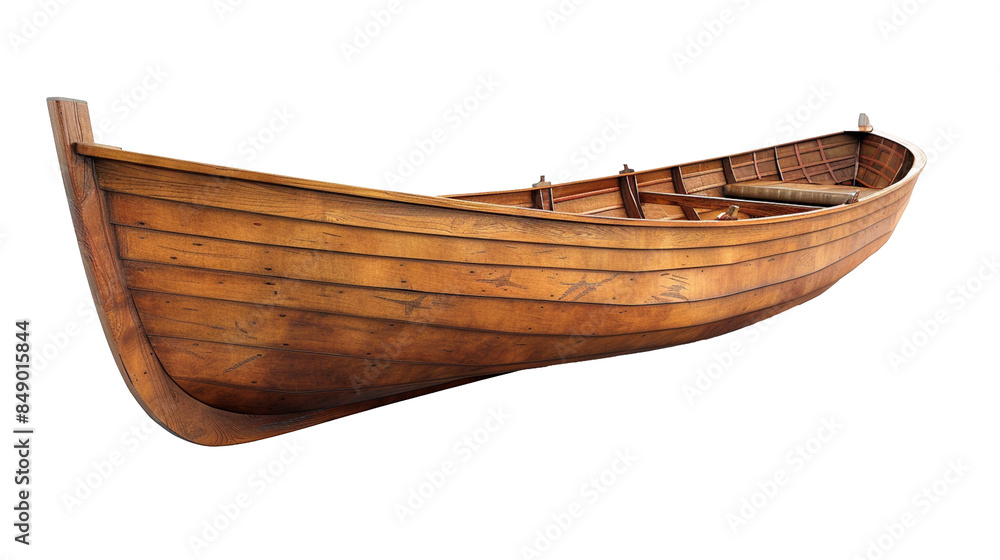 A classic rowing boat, perspective view, isolated on a transparent background. A classic rowing boat, perspective view, isolated on a transparent background.