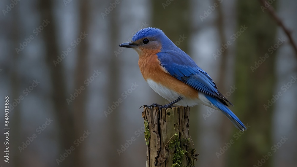 Feathered Beauty: Eastern Bluebird on a Tree Branch Feathered Beauty: Eastern Bluebird on a Tree Branch