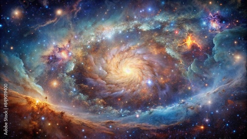 A mesmerizing image of a cosmic tapestry woven from stars, galaxies, and nebulae, cosmic, confluence, tapestry, celestial