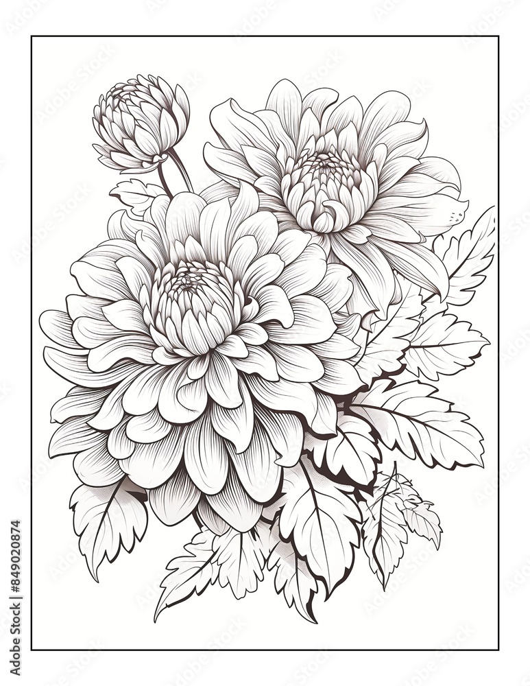 Flower Coloring Page Design Flower Coloring Page Design