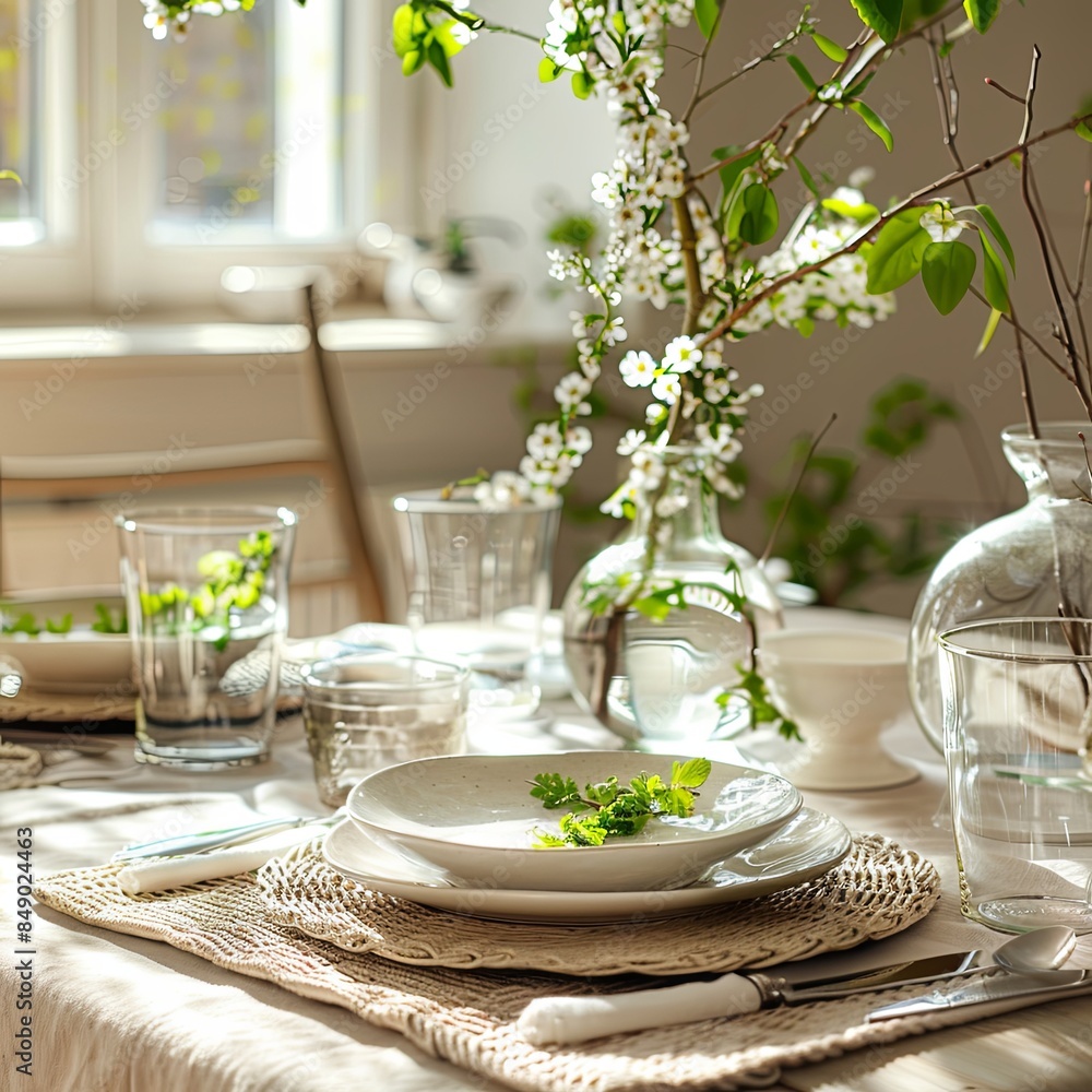 Spring Awakening on a Lush Green Table Spring Awakening on a Lush Green Table