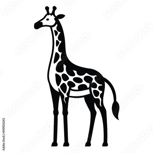 Fototapeta Naklejka Na Ścianę i Meble -  Solid color Giraffe animal vector design
