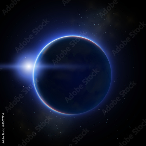 sparkling-moon-eclipse-dark-flat-illustration © AC