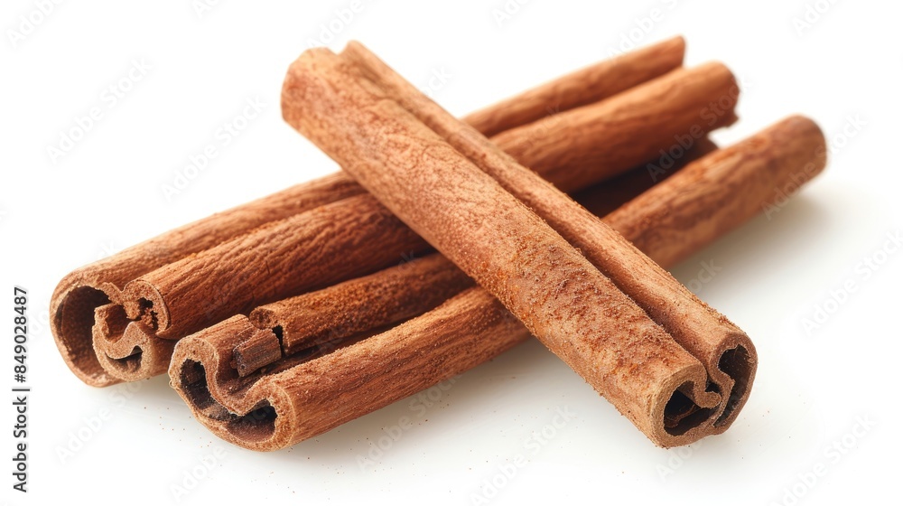 Cinnamon against a white backdrop Cinnamon against a white backdrop