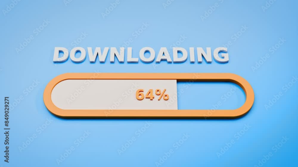 Progress bar in 3d with the text Progress bar in 3d with the text