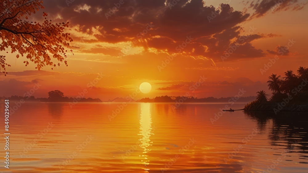 Fototapeta premium Great sunset horizon over the ocean