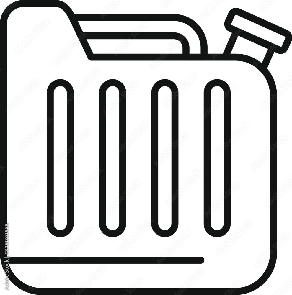 Simple, bold line icon of a jerrycan, perfect for projects related to fuel, gasoline, or storage
