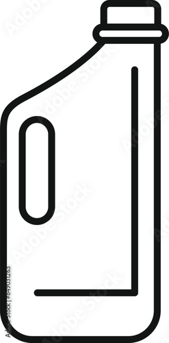 Simple line art icon of a cleaning detergent bottle, ideal for representing household tasks