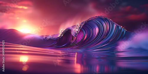 Big Neon Wave Background