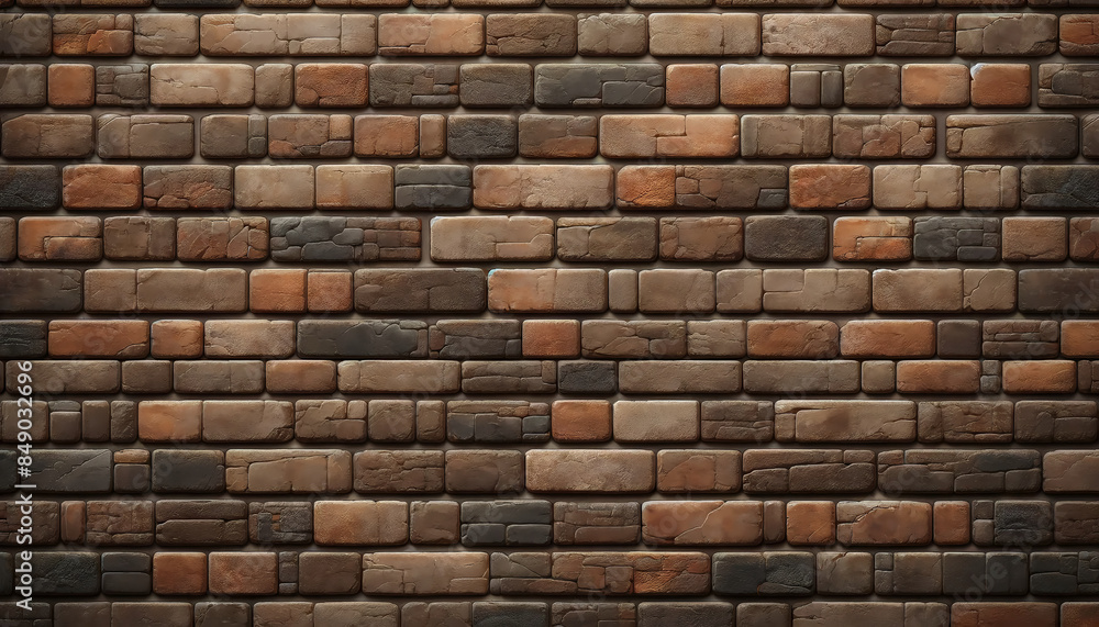 Obraz premium Seamless Horizontal Old Brown Brick Wall Texture