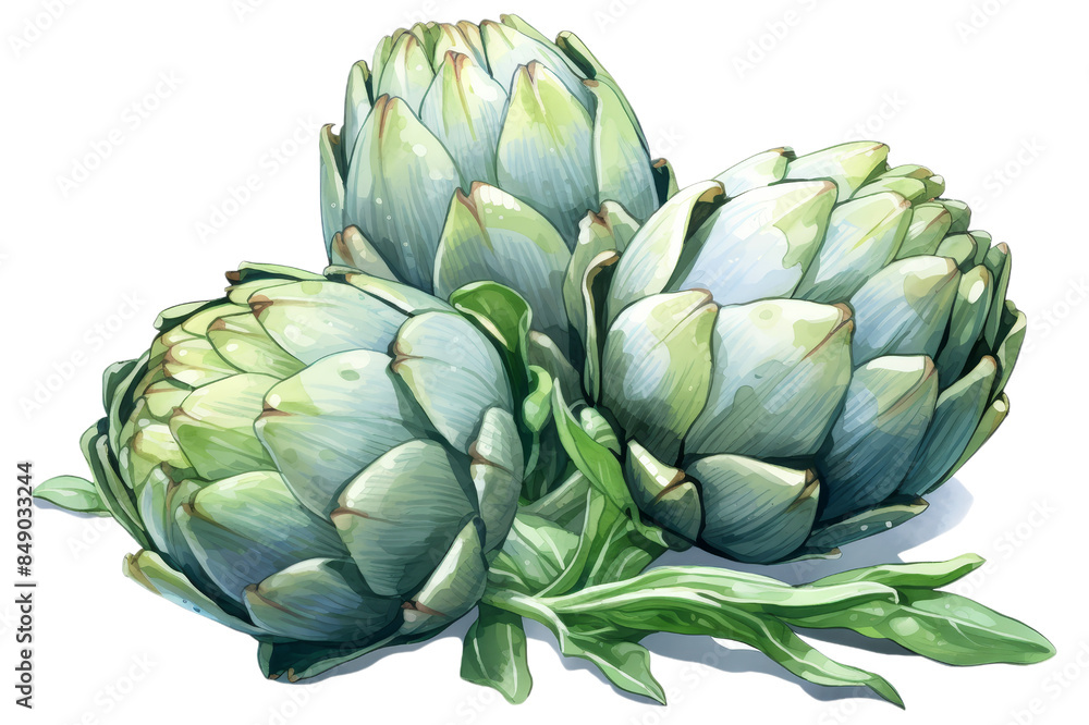 Obraz premium Artichokes Hand Drawn Vector