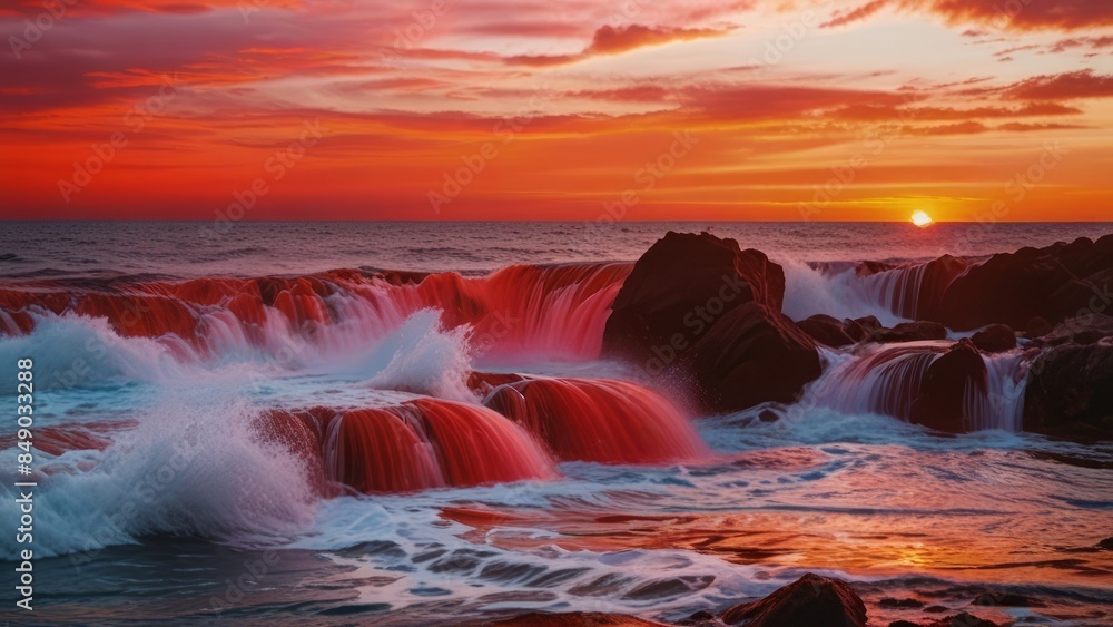 Fototapeta premium Great sunset horizon over the ocean