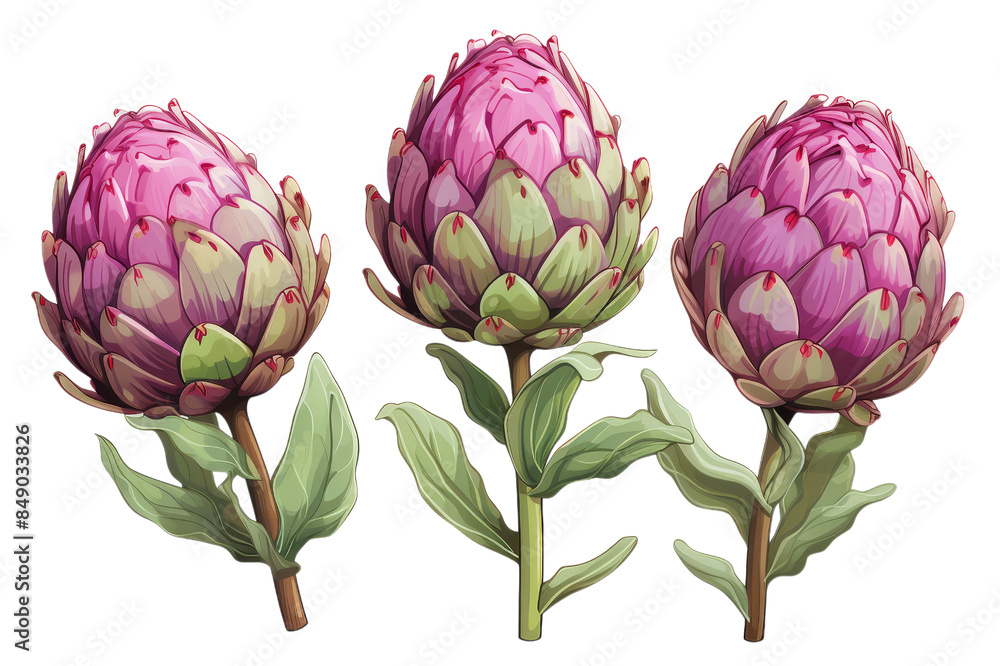 Fototapeta premium Artichokes Hand Drawn Vector