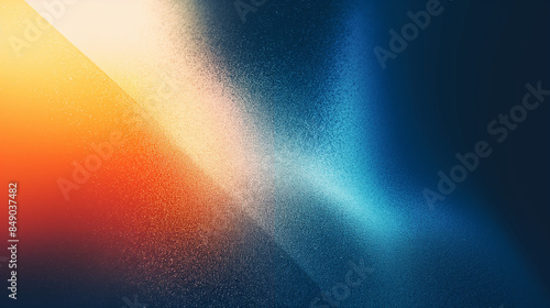 Grainy noisy blue and soft orange colors background gradient abstraction