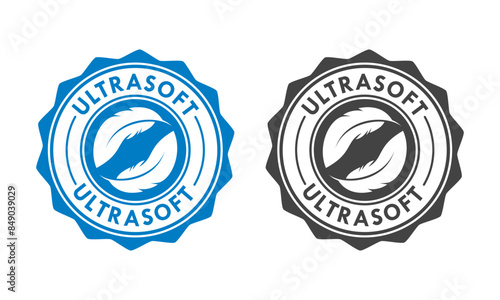 Ultra soft with feather logo vector design. Suitable for product label