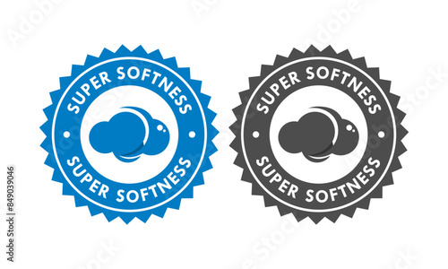 Super softness - cloud badge logo design. Suitable for information and product label